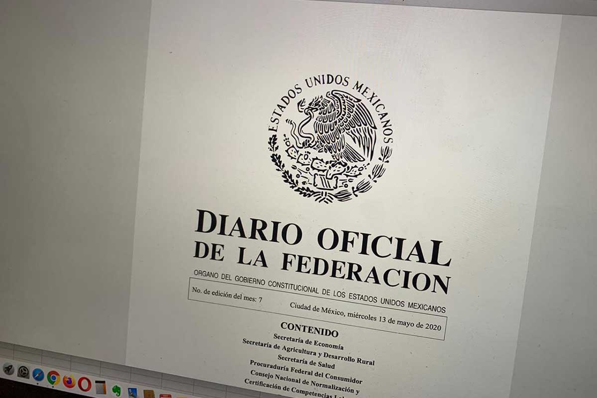 Portada del DOF 13 de mayo 2020