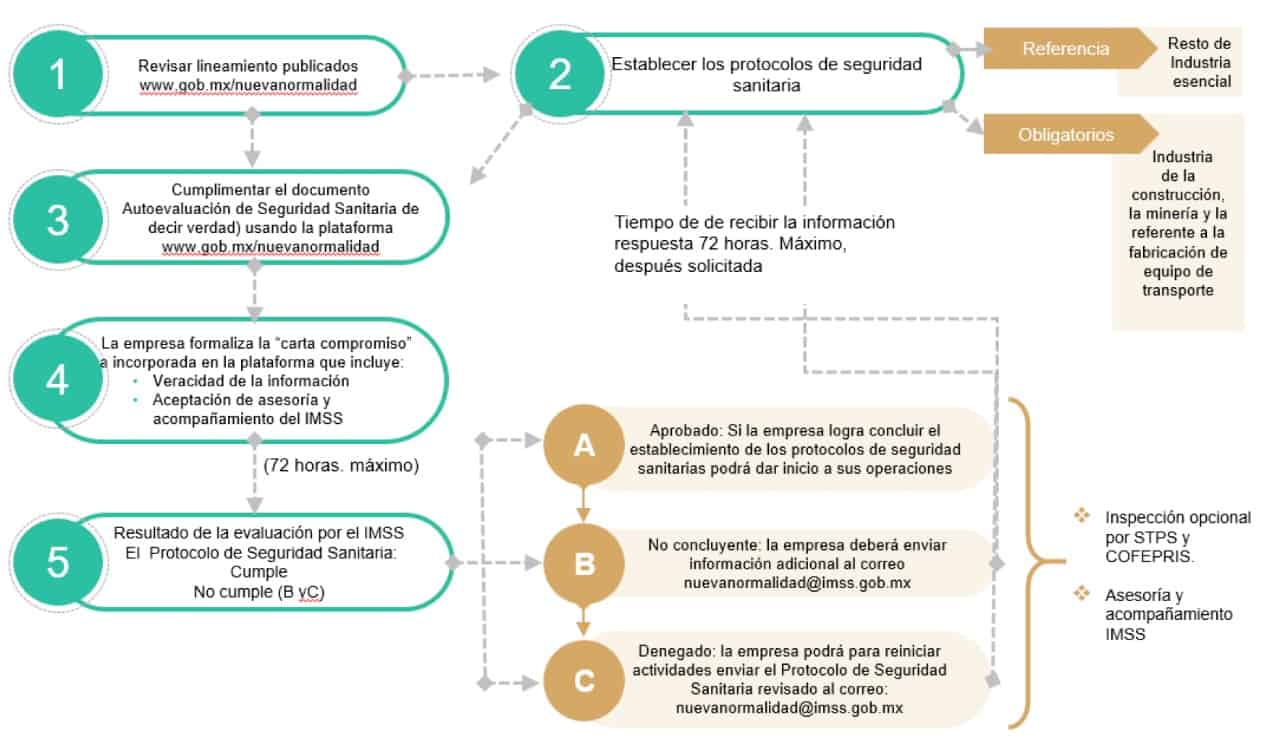 Proceso para establecer los protocolos y mecanismos de seguridad sanitaria en las empresas de acuerdo con los Lineamientos de Seguridad Sanitaria en el Entorno Laboral