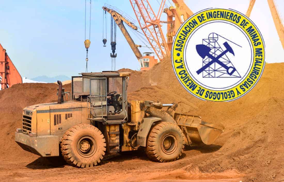 Camión minero y logo de la AIMMGM