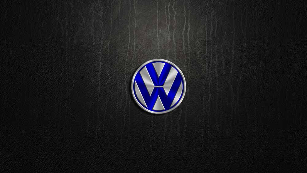 Logo Volkswagen sobre fondo gris oscuro