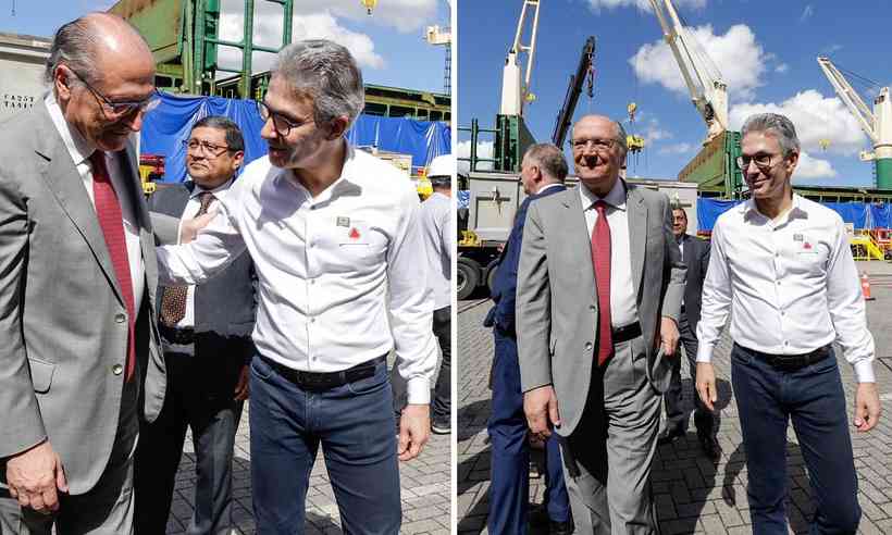 Vicepresidente de Brasil y ministro de Industria, Geraldo Alckmin con Gobernador Romeu Zema