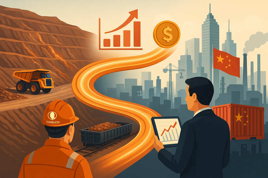 Ilustración de la demanda de cobre de Codelco impulsada por China