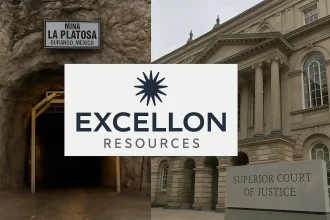 Imagen ilustrativa de la mina La Platosa en México y la Corte Superior de Justicia de Ontario, en el contexto del caso de Excellon Resources