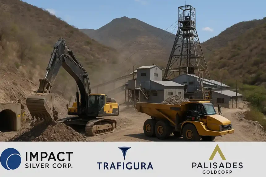 Operación minera de IMPACT Silver en México con maquinaria pesada, respaldada por Trafigura y Palisades Goldcorp