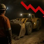 Minero observando maquinaria subterránea durante operación en mina mexicana