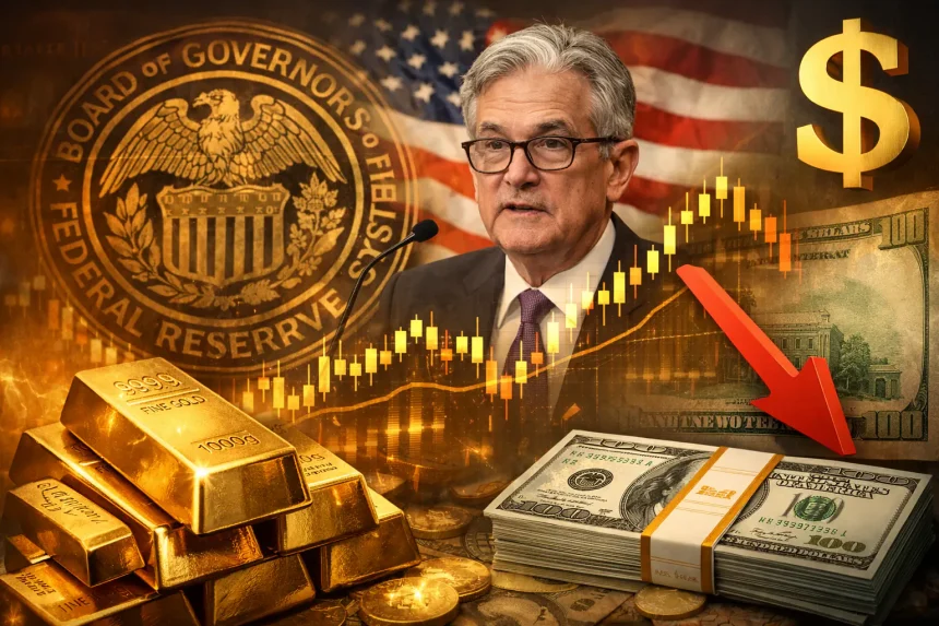 Oro retrocede desde máximos históricos antes de la decisión de la Fed