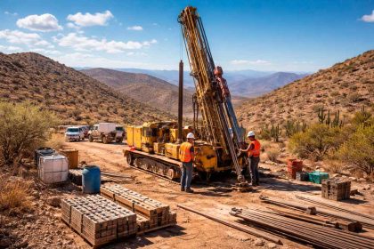Plataforma de perforación diamantina en un proyecto de plata en Zacatecas, México